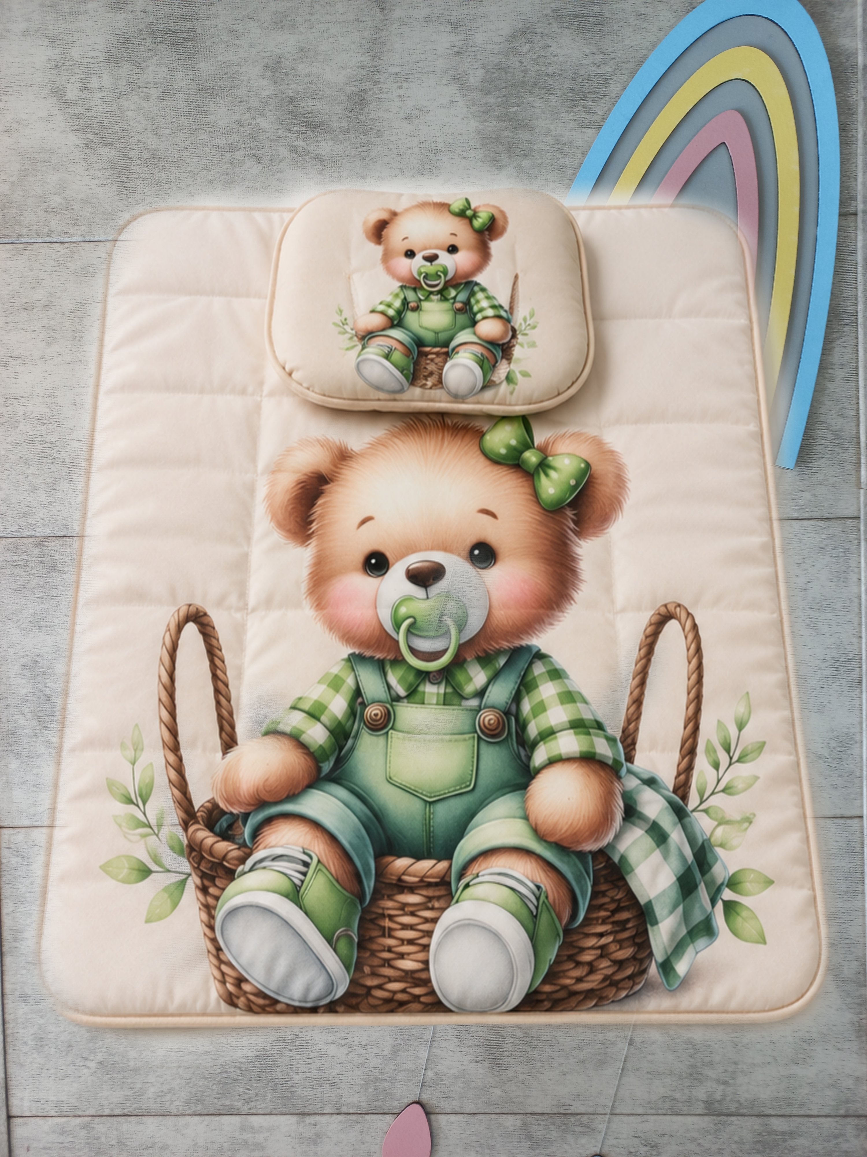 زیرانداز تعویض پوشک نوزاد به همراه بالش برند baby seven