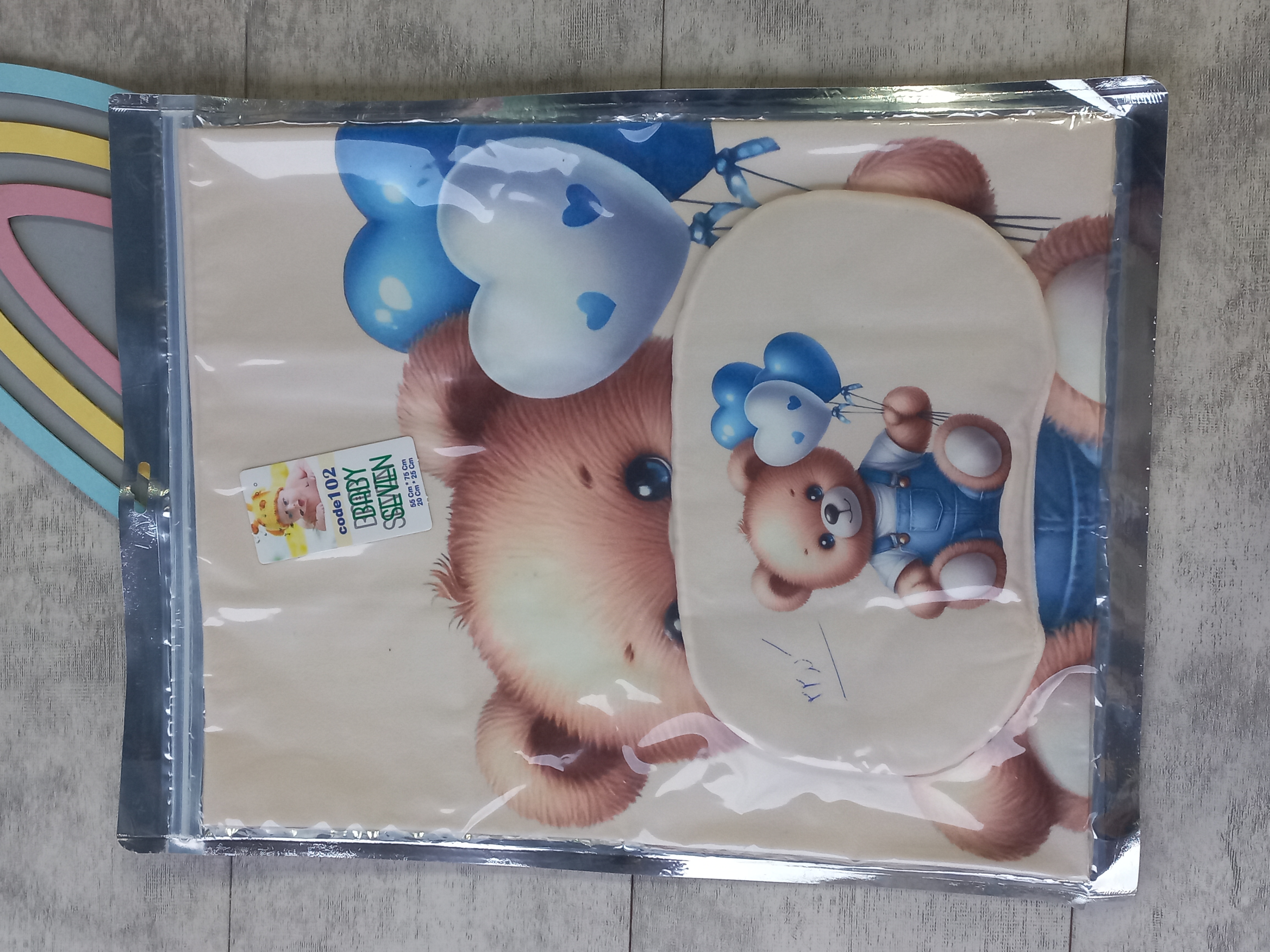 زیرانداز تعویض پوشک نوزاد به همراه بالش برند baby seven