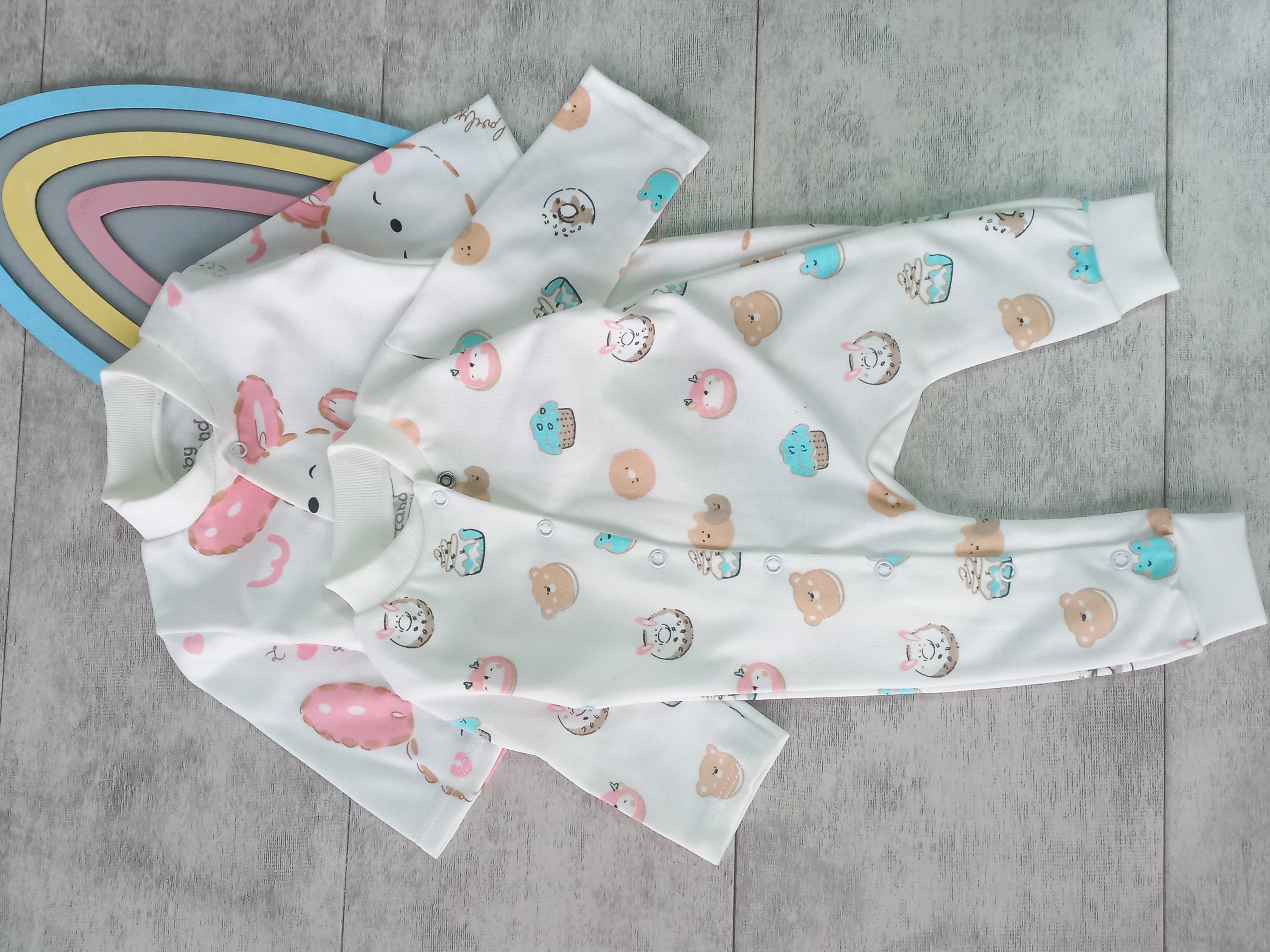 سرهمی دخترانه و پسرانه برند baby land جنس پنبه