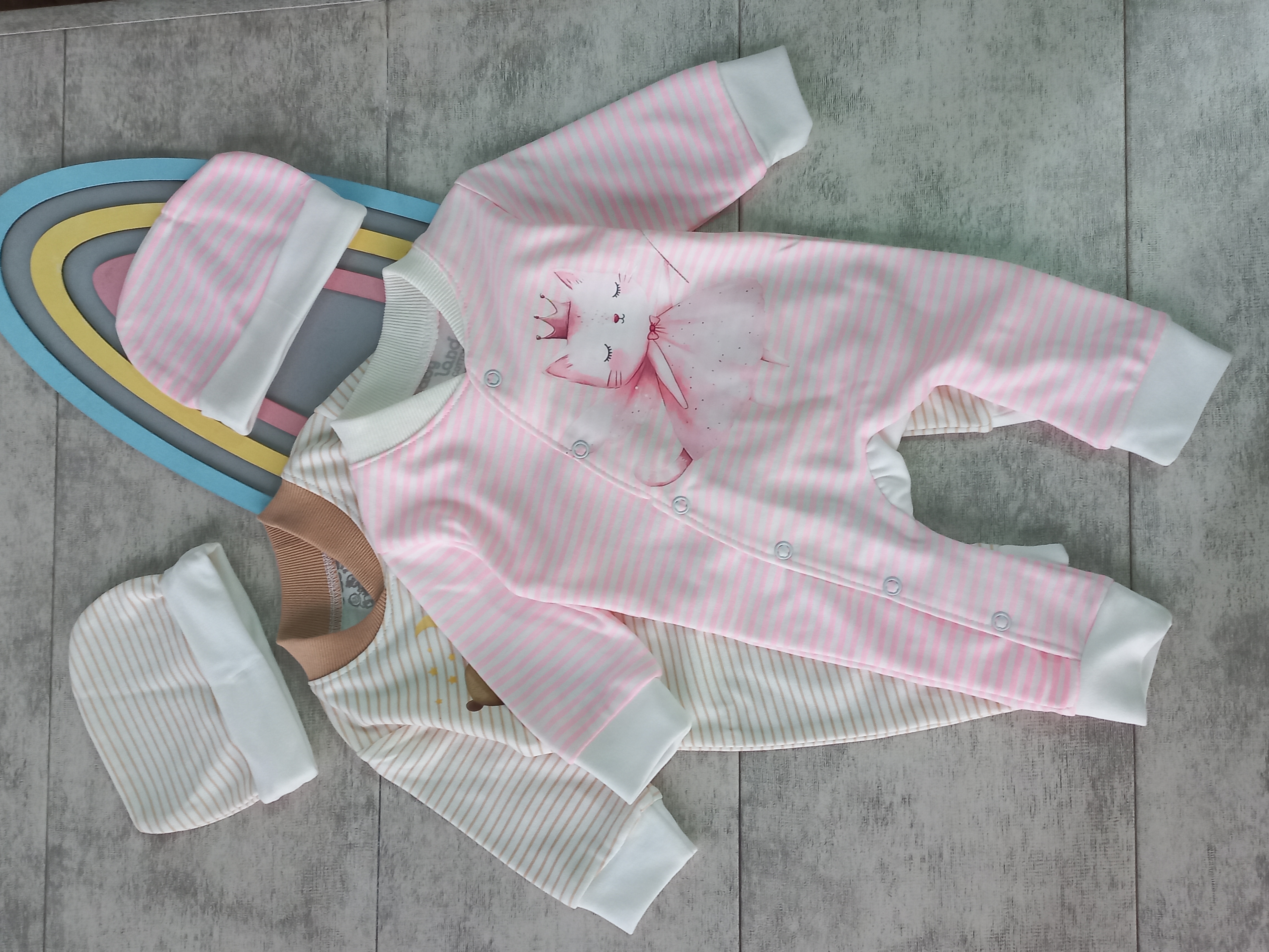 ست سرهمی و کلاه دخترانه و پسرانه برند Baby land
