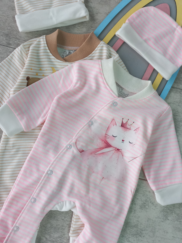 ست سرهمی و کلاه دخترانه و پسرانه برند Baby land