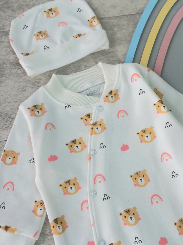 ست سرهمی و کلاه دخترانه برند baby land